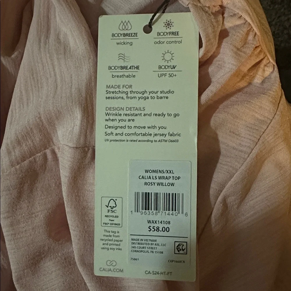 CALIA by Carrie Underwood Pink Long Sleeve Top - Picture 7 of 7